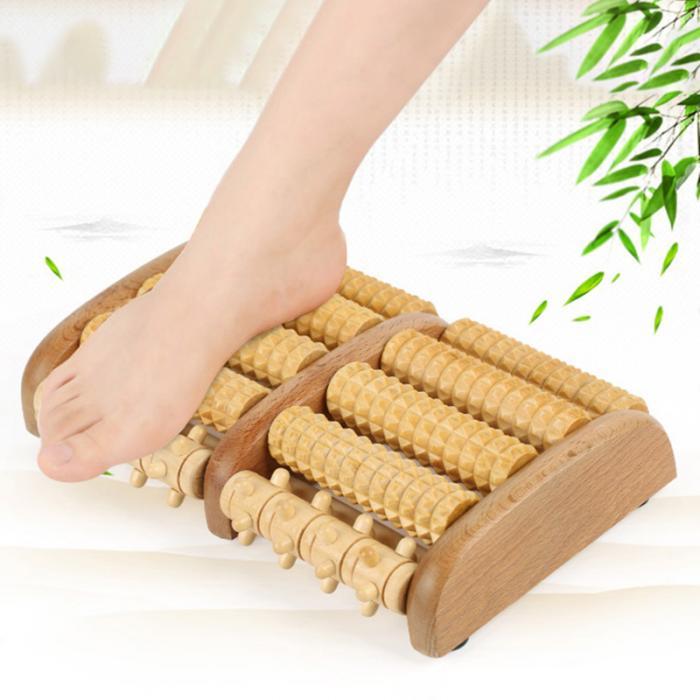 Revive Massager Wooden Dual Roller Foot Massager