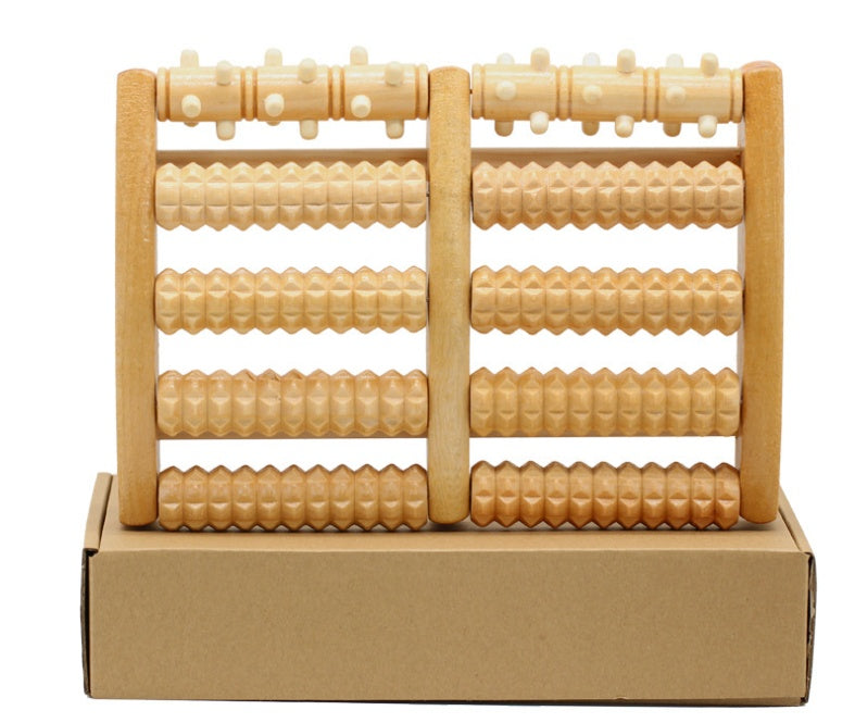 Revive Massager Wooden Dual Roller Foot Massager
