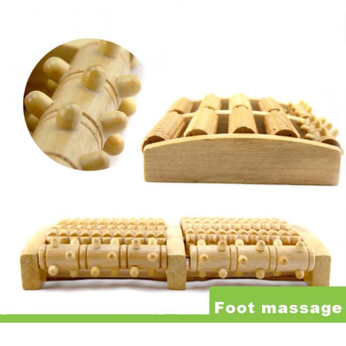 Revive Massager Wooden Dual Roller Foot Massager
