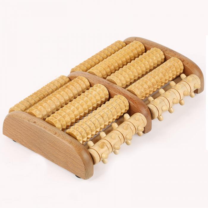 Revive Massager Wooden Dual Roller Foot Massager