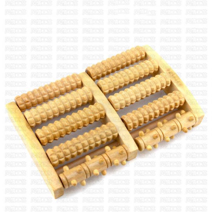 Revive Massager Wooden Dual Roller Foot Massager