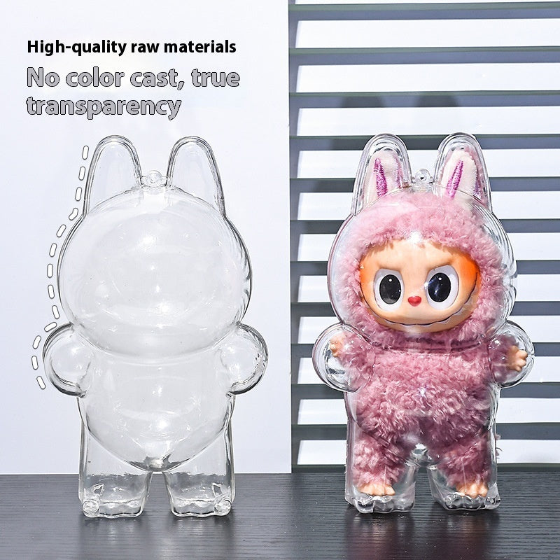 Transparent Protective Shell Standing Sitting Protection Cover Dustproof Backpack Hanging Ornament