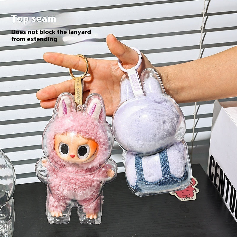 Transparent Protective Shell Standing Sitting Protection Cover Dustproof Backpack Hanging Ornament