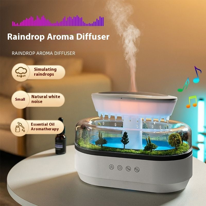 Revive Massager Aroma Diffuser with White Noise and LED Lights – Raindrop Mist Humidifier for Sleep, Relaxation & Stress Relief