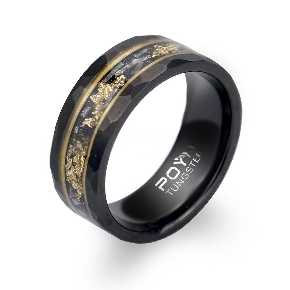 Vintage Black 24K Gold Inlay Ring