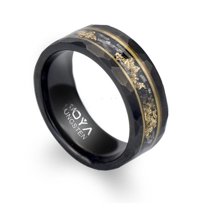 Vintage Black 24K Gold Inlay Ring