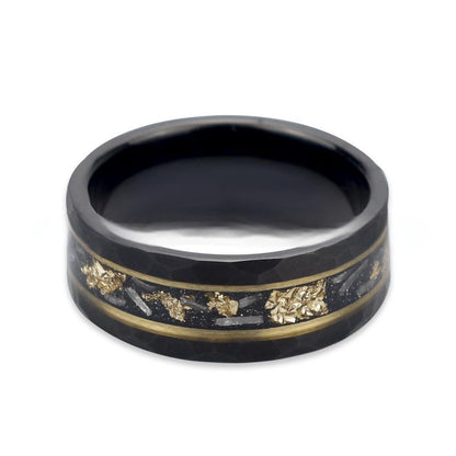 Vintage Black 24K Gold Inlay Ring